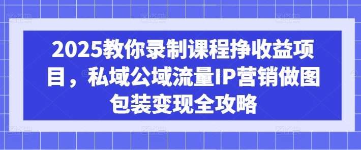 2025教你录制课程挣收益项目，私域公域流量IP营销做图包装变现全攻略插图