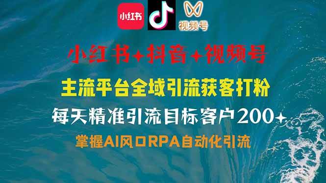 （14484期）小红书、抖音、视频号全域多平台引流获客，日引目标客户200+，RPA自动…插图