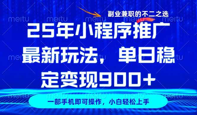（14550期）25年小程序推广最新玩法，稳定日入900+，副业兼职的不二之选插图