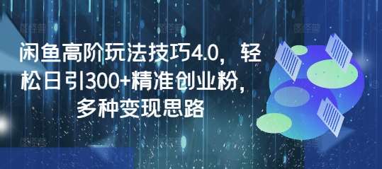 闲鱼高阶玩法技巧4.0，轻松日引300+精准创业粉，多种变现思路插图