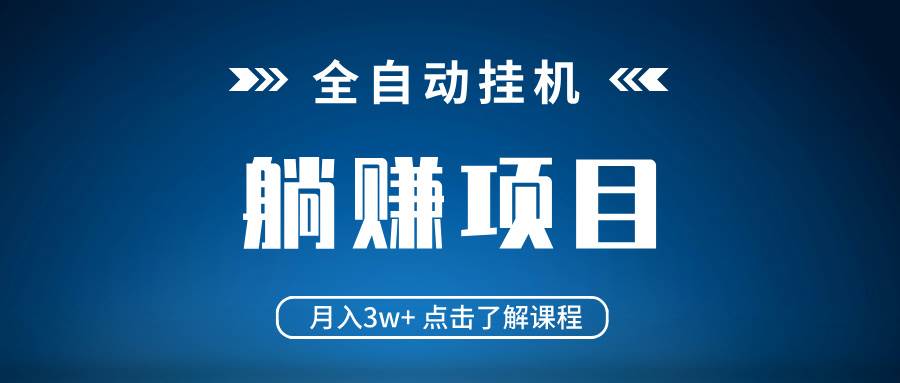 （14551期）全自动挂机项目 月入3w+ 真正躺平项目 不吃电脑配置 当天见收益插图