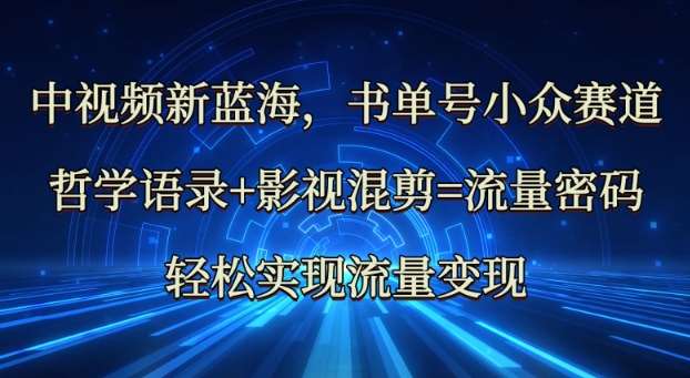 中视频新蓝海：哲学语录+影视混剪=流量密码，轻松实现流量变现插图