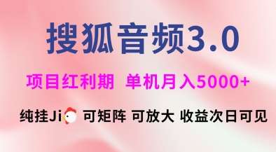搜狐音频挂ji3.0.可矩阵可放大，独家技术，稳定月入5000+【揭秘】插图
